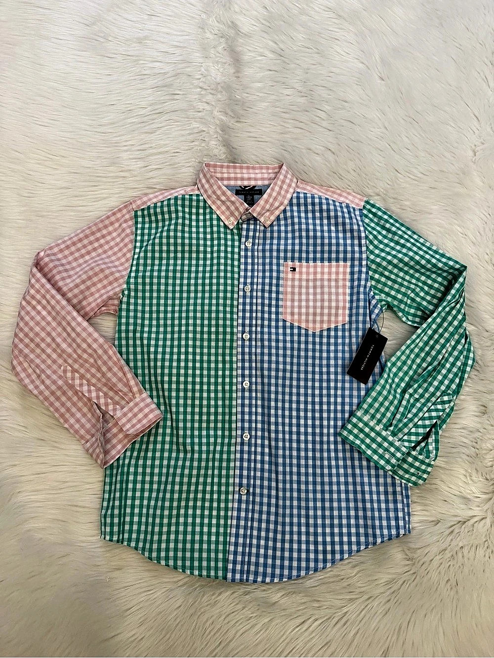 Tommy Hilfiger Multicolor Gingham Button Down Shirt Sz XL (20)